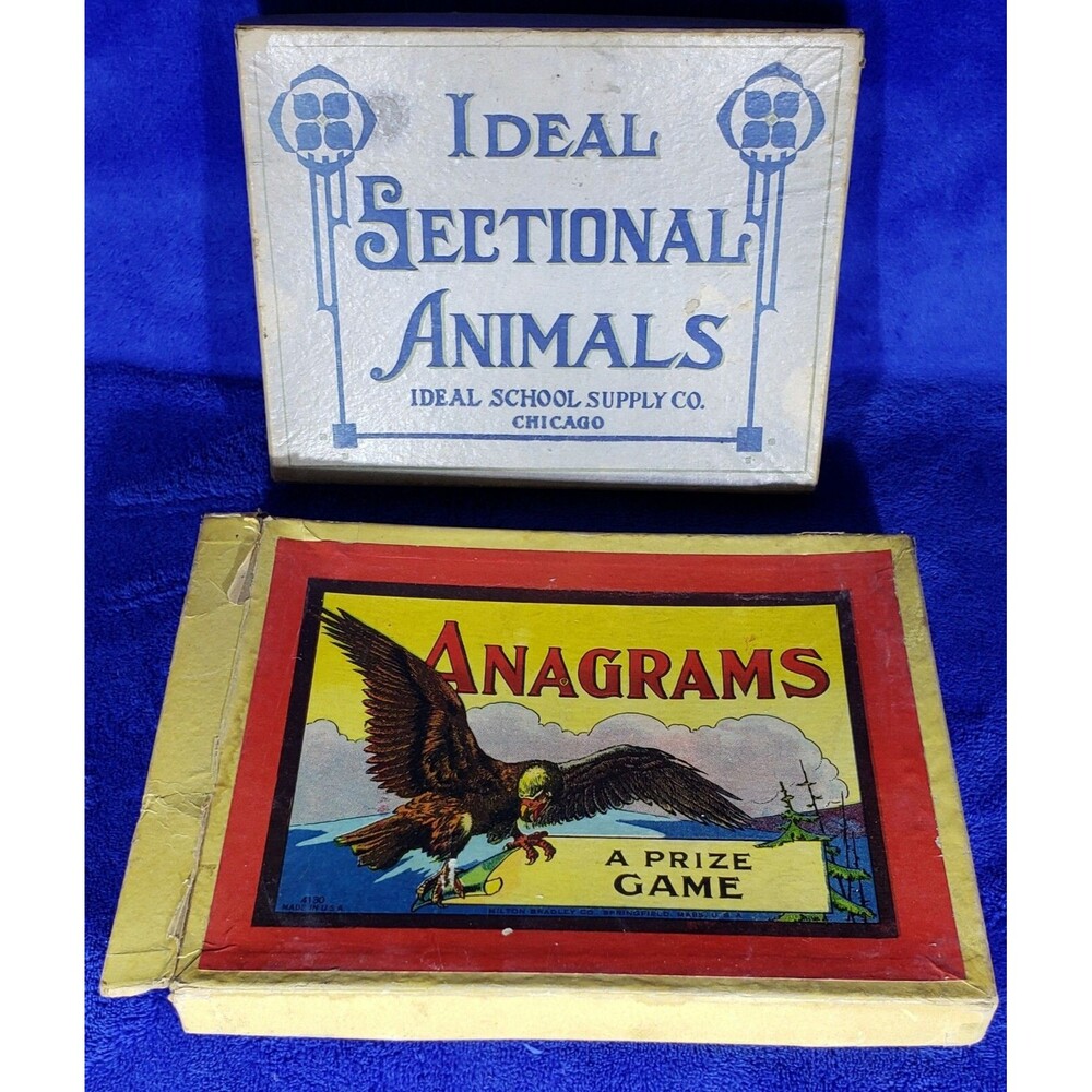 Antique Games: 1900/01 Ideal Sectional Animals & Anagrams by Milton Bradley Co.